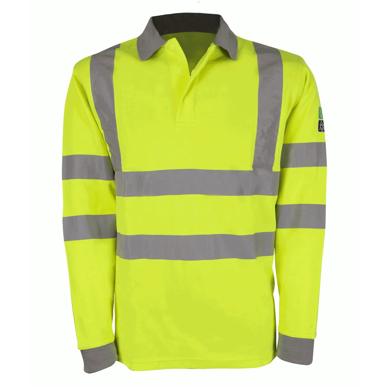 Hertz: Inherent FR ARC Long Sleeve Polo Shirt In HI VIS Yellow